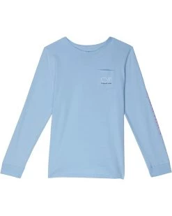 Vineyard Vines Kids Long Sleeve Tri-Tone Vintage Whale Pocket Tee (Toddler/Little Kids/Big Kids) | Shirts & Tops