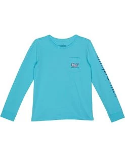 Vineyard Vines Kids Surfboards Whale Fill Long Sleeve Pocket T-Shirt (Toddler/Little Kids/Big Kids) | Shirts & Tops