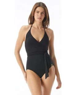 Vince Camuto Surf Shades V-Neck Wrap Tie One-Piece | Swimwear