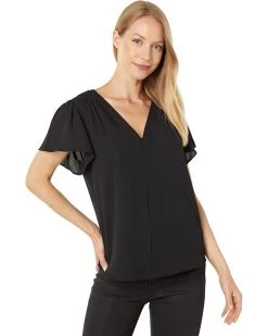 Vince Camuto Flutter Sleeve V-Neck Blouse | Shirts & Tops