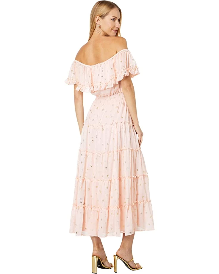 Vince Camuto Short Sleeve Tiered Foil Maxi Dress | Dresses 4 Vince Camuto Short Sleeve Tiered Foil Maxi Dress | Dresses - Image 2