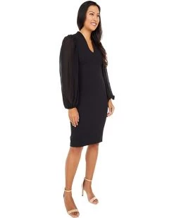 Vince Camuto Kors Crepe Bodycon Dress w/ Chiffon Combo at Back and Sleeve | Dresses -Vince Camuto Shop 61RknegwM9L. AC SR736920