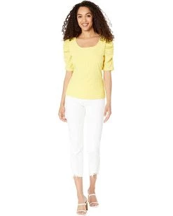 Vince Camuto Short Sleeve Ruched Knit Eyelet Top | Shirts & Tops -Vince Camuto Shop 61YByWnAgWL. AC SR736920