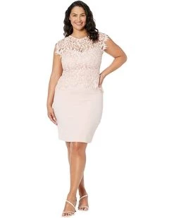 Vince Camuto Lace Mock Neck Peplum Signature Stretch Crepe Skirt Bodycon | Dresses -Vince Camuto Shop 61nMckr1szL. AC SR736920