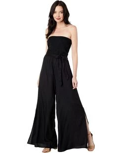 Vince Camuto Strapless Smock Bodice Slit Leg Jumpsuit | Jumpsuits & Rompers