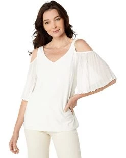 Vince Camuto Short Sleeve Cold-Shoulder Smock Bottom Blouse | Shirts & Tops