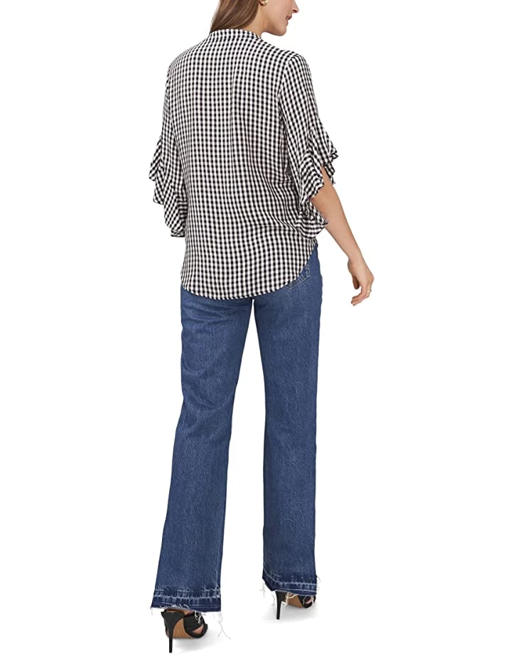 Vince Camuto Flutter Sleeve Henley Gingham Blouse | Shirts & Tops 4 Vince Camuto Flutter Sleeve Henley Gingham Blouse | Shirts & Tops - Image 2
