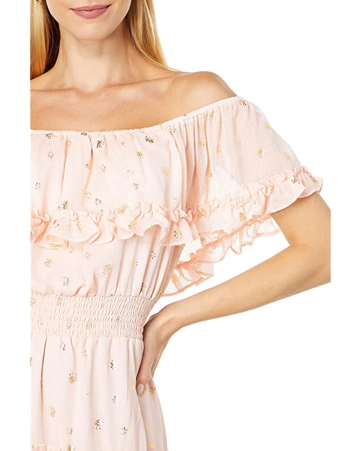 Vince Camuto Short Sleeve Tiered Foil Maxi Dress | Dresses 5 Vince Camuto Short Sleeve Tiered Foil Maxi Dress | Dresses - Image 3