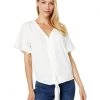 Vince Camuto Short Sleeve Tie Front Button-Down Blouse | Shirts & Tops