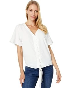 Vince Camuto Short Sleeve Tie Front Button-Down Blouse | Shirts & Tops