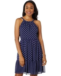 Vince Camuto Chiffon Halter Fit-and-Flare | Dresses