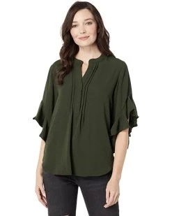 Vince Camuto Ruffle Sleeve Henley Blouse | Shirts & Tops -Vince Camuto Shop 718lHF7PdL. AC SR736920