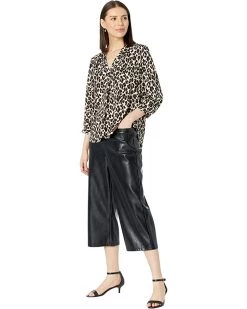 Vince Camuto 3/4 Sleeve V-Neck Elegant Leopard Blouse | Shirts & Tops -Vince Camuto Shop 719cmatuyL. AC SR736920