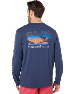 Vineyard Vines Long Sleeve Fireworks Sunset Pocket T-Shirt | Shirts & Tops