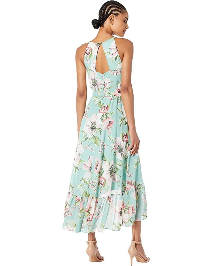 Vince Camuto Printed Chiffon Halter Dress High-Low | Dresses 4 Vince Camuto Printed Chiffon Halter Dress High-Low | Dresses - Image 2