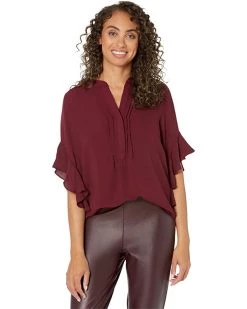 Vince Camuto Ruffle Sleeve Henley Blouse | Shirts & Tops -Vince Camuto Shop 71Ip1pRp2gL. AC SR736920