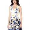 Vince Camuto Printed Scuba V-Neck Fit-and-Flare with Cross-Back | Dresses -Vince Camuto Shop 71J3Tj40JnL. AC SR736920
