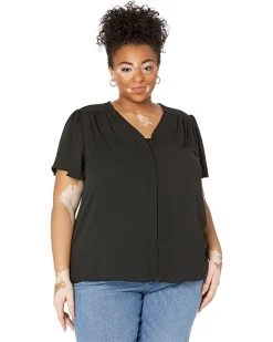 Vince Camuto Plus Size Flutter Sleeve V-Neck Blouse | Shirts & Tops