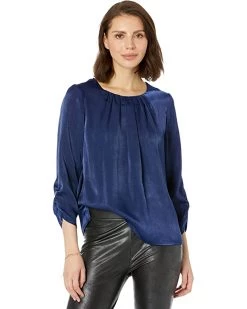 Vince Camuto Pleat Neck Blouse with 3/4 Sleeve | Shirts & Tops
