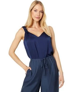 Vince Camuto Sleeveless Ruffle Strap Rumple Tank | Shirts & Tops
