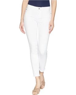 Vince Camuto Five-Pocket Frayed Hem Ankle Jeans in Ultra White