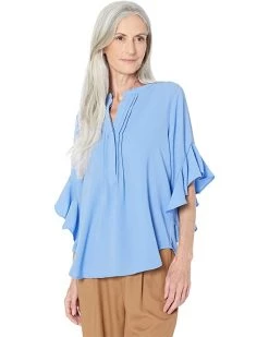 Vince Camuto Ruffle Sleeve Henley Blouse | Shirts & Tops