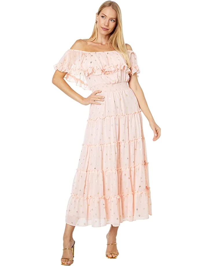 Vince Camuto Short Sleeve Tiered Foil Maxi Dress | Dresses 3 Vince Camuto Short Sleeve Tiered Foil Maxi Dress | Dresses