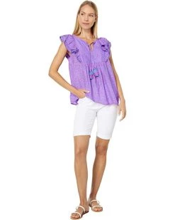 Vineyard Vines Anegada Block Print Ruffle Top | Shirts & Tops -Vince Camuto Shop 71fG4UPjSDL. AC SR736920