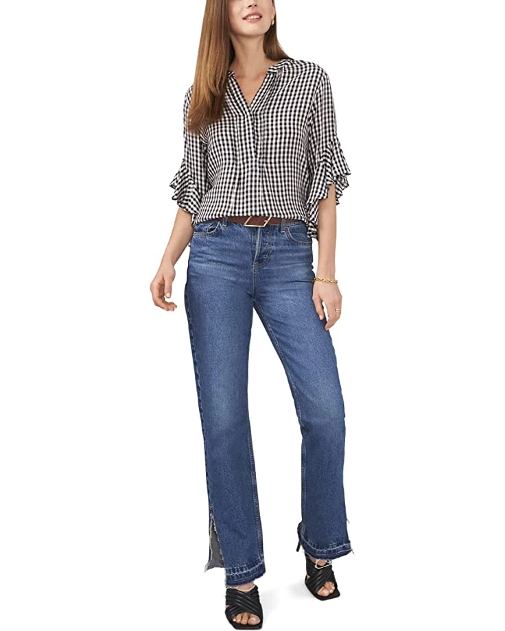 Vince Camuto Flutter Sleeve Henley Gingham Blouse | Shirts & Tops 3 Vince Camuto Flutter Sleeve Henley Gingham Blouse | Shirts & Tops