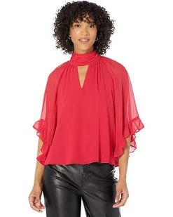 Vince Camuto Extend Shoulder Flutter Sleeve Keyhole Blouse | Shirts & Tops