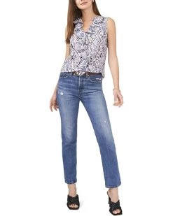 Vince Camuto Sleeveless Ruffle Front Snake Effect Blouse | Shirts & Tops