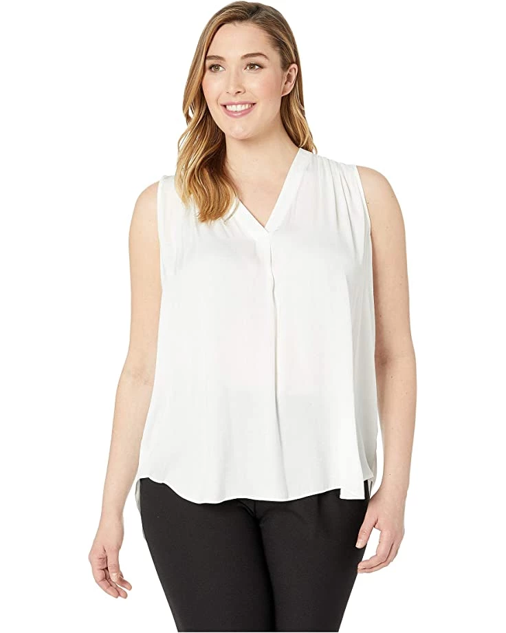 Vince Camuto Plus Size Sleeveless V-Neck Rumple Blouse | Shirts & Tops 3 Vince Camuto Plus Size Sleeveless V-Neck Rumple Blouse | Shirts & Tops