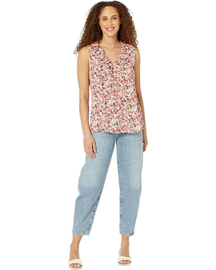 Vince Camuto Sleeveless Ruffle Front Sunset Ditsy Blouse | Shirts & Tops 6 Vince Camuto Sleeveless Ruffle Front Sunset Ditsy Blouse | Shirts & Tops - Image 4