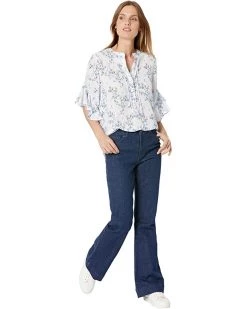 Vince Camuto Flutter Sleeve Rosey Vines Henley Blouse | Shirts & Tops -Vince Camuto Shop 71rS gcbkL. AC SR736920