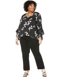 Vince Camuto Plus Size Flutter Sleeve V-Neck Sparse Blooms Tunic | Shirts & Tops -Vince Camuto Shop 71rWPgr4vbL. AC SR736920