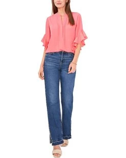 Vince Camuto Ruffle Sleeve Henley Blouse | Shirts & Tops -Vince Camuto Shop 71tRQ5KGcWL. AC SR736920