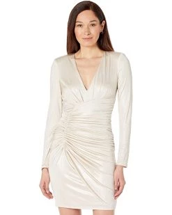 Vince Camuto Long Sleeve Cocktail Dress with Ruched Wrap Skirt | Dresses