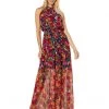 Vince Camuto Printed Chiffon Ruffle Neck Maxi with Smocked Waist | Dresses -Vince Camuto Shop 71vgrrKaNaL. AC SR736920