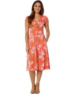 Vince Camuto Twist Front Cap Sleeve Midi | Dresses