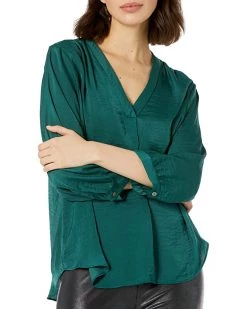 Vince Camuto 3/4 Sleeve V-Neck Rumple Blouse | Shirts & Tops -Vince Camuto Shop 8122YLDBXFL. AC SR736920