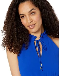 Vince Camuto Chiffon Ruffle Neck Halter Fit-and-Flare Dress with Smocked Waist | Dresses -Vince Camuto Shop 8128Wpup2hL. AC SR736920