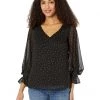 Vince Camuto Balloon Sleeves Blouse with Smocking on Waist | Shirts & Tops -Vince Camuto Shop 816fesdlBxL. AC SR736920