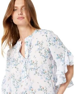 Vince Camuto Flutter Sleeve Rosey Vines Henley Blouse | Shirts & Tops -Vince Camuto Shop 81QF6UEdKyL. AC SR736920