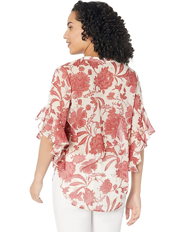 Vince Camuto Flutter Sleeve Gemma Batik Blouse | Shirts & Tops 4 Vince Camuto Flutter Sleeve Gemma Batik Blouse | Shirts & Tops - Image 2