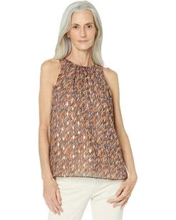 Vince Camuto Sleeveless Shell Blouse with Rouched Neck | Shirts & Tops