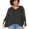 Vince Camuto Plus Size Flutter Sleeve V-Neck Tunic | Shirts & Tops -Vince Camuto Shop 81b6MJc1TkL. AC SR736920