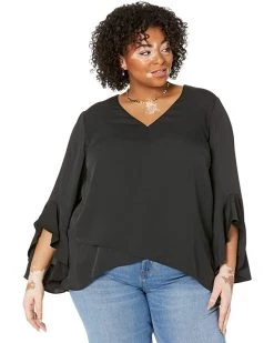 Vince Camuto Plus Size Flutter Sleeve V-Neck Tunic | Shirts & Tops