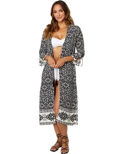 Vince Camuto Shop 19 Vince Camuto 3/4 Sleeve Tie Front Ikat Tunic | Swimwear