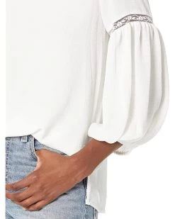 Vince Camuto Spring Crepe Blouse w/ Floral Lace Balloon Sleeve | Shirts & Tops -Vince Camuto Shop 81e XErW VL. AC SR736920