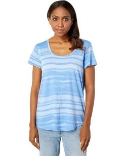 Vince Camuto Short Sleeve Scoop Neck Diffused Stripe Tee | Shirts & Tops
